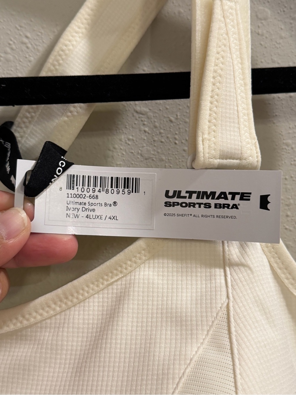 SHEFIT NWT 4Luxe Ivory Drive Ultimate Sports Bra High Impact Support Adjustable - Picture 3 of 4